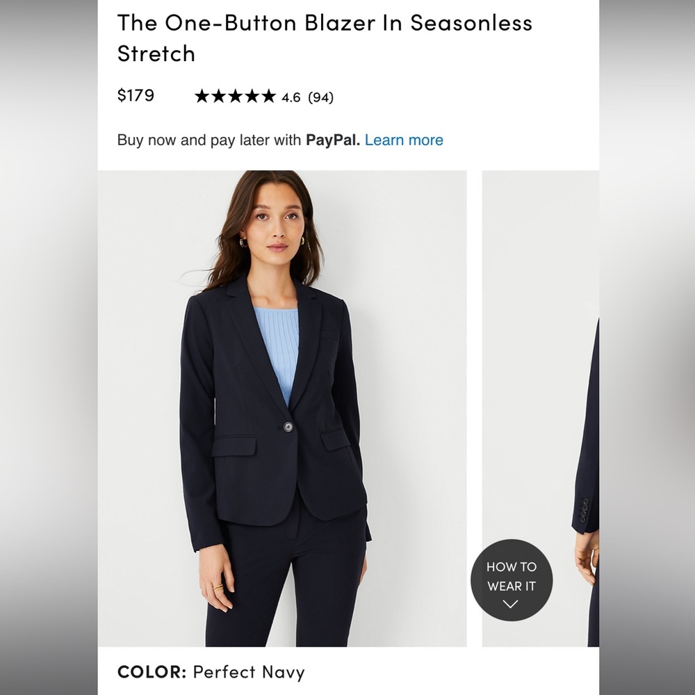 Ann Taylor The One-Button Blazer In Seasonless Stretch